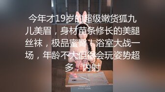 今年才19岁的超级嫩货狐九儿美眉，身材苗条修长的美腿丝袜，极品蜜臀！浴室大战一场，年龄不大但很会玩姿势超多，内射