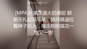 [MP4]好美JK装大奶美妞 聊聊天扎起双马尾，舔屌摸逼拉着辫子后入，撞击啪啪搞完一炮又一炮