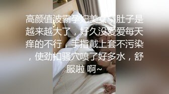 高颜值波霸孕妇美女，肚子是越来越大了，好久没爱爱每天痒的不行，手指戴上套不污染，使劲扣骚穴喷了好多水，舒服啦 啊~